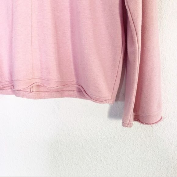 Madewell Pink Long Bell Sleeve Hoodie Drawstring Sweatshirt XS - Picture 6 of 11